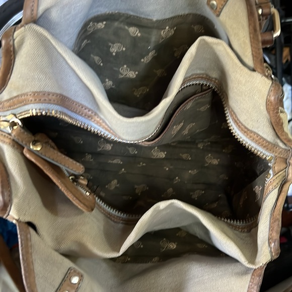 Anthropologie Schuler And Sons Canvas and Leather tote shoulder bag - Picture 5 of 7